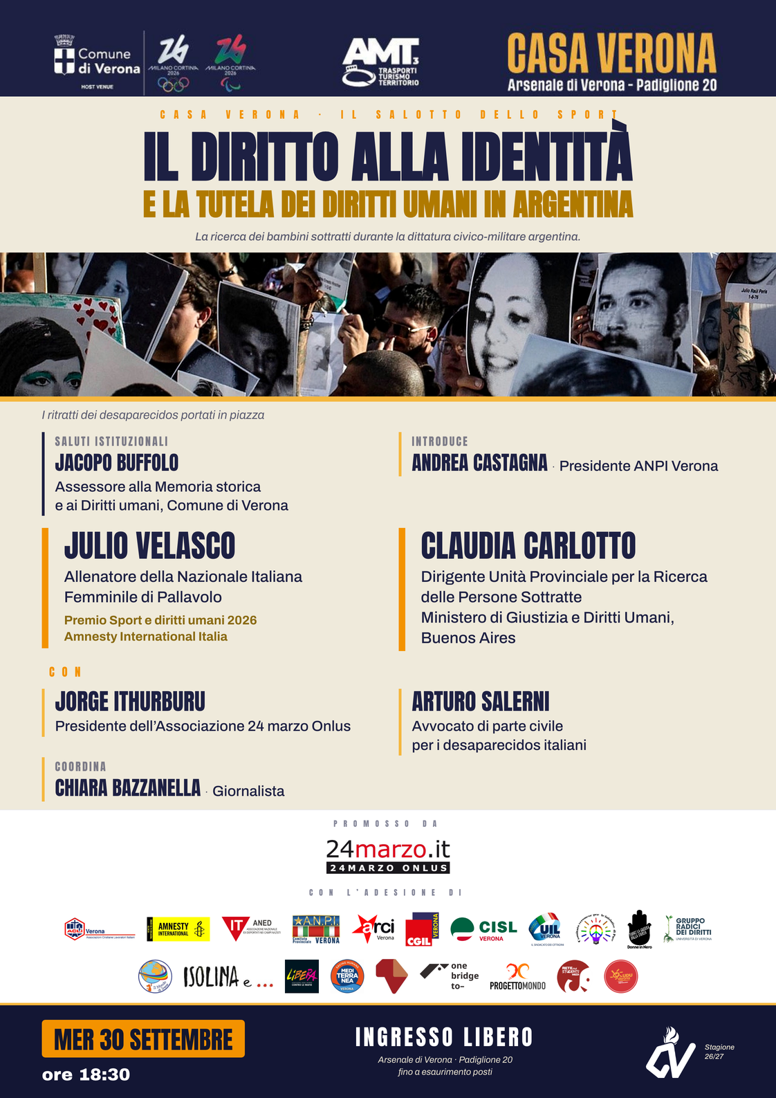 Il diritto alla identità e la tutela dei diritti umani in Argentina — Casa Verona, 30 settembre 2026