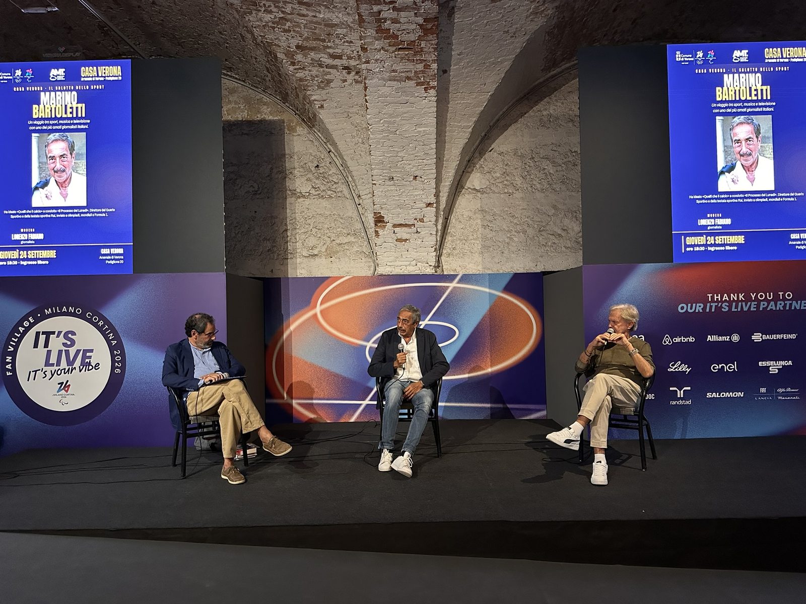 A tu per tu con Marino Bartoletti — il palco e i maxischermo